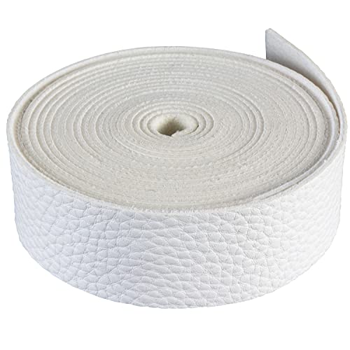 Lychee Pattern Leather Strap | 85 Inches Long | 1 Inch Wide | 1.8Mm Thick | 1 Leather Strip For Diy Craft Projects, Clothing, Jewelry, Wrapping (White) #TOP10