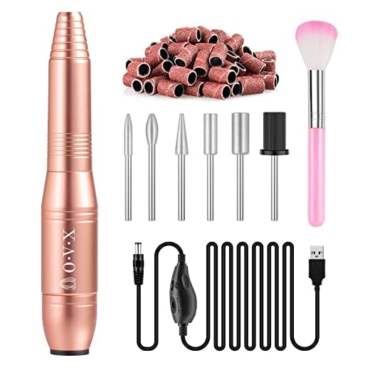 20000 USb Acrylic Nail Kit Drill Gift Sets, Professional Manicure Pedicure Drills for Acrylic Nails Gel Polishing Shape Tools with Bits and Sanding Bands Efile Nail Drill Kit - Gold