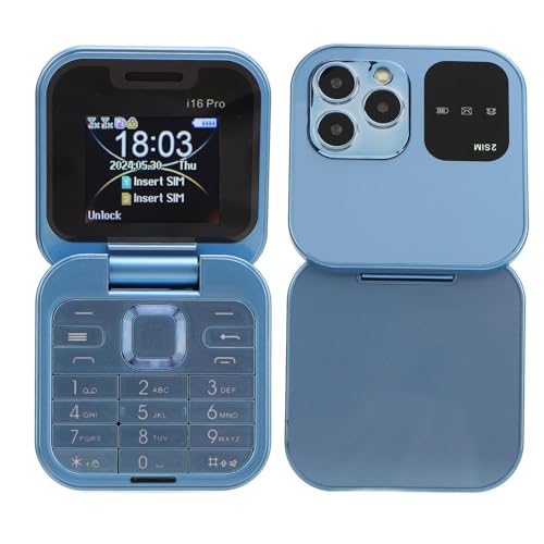 Yunir Téléphone Portable à Rabat pour Personnes âgées, Téléphone Portable à Clapet Senior débloqué 2G, avec écran de 1,77 Pouces, Double SIM, Gros...