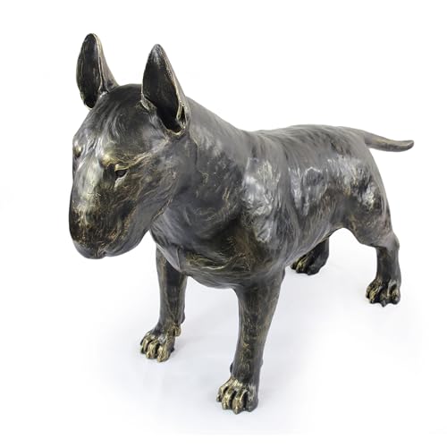 Art-Dog Collezione Statua di cane in edizione limitata - Scultura in resina fatta a mano - Dimensioni naturali per interni ed esterni - Statua Bullterrier
