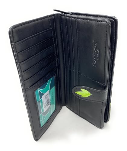 Shag Wear Bear Family in Forest Large Wallet for Women and Teen Girls Vegan Faux Leather Black 7'4