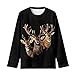 Tongluoye Deer Long Sleeve Shirts for Boys 8-10 Soft Crewneck Pullover T-Shirt Black Graphic Tees Top Kids Blouses for School Workout Athletic Sweatshirt Fall Outfits
