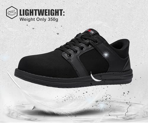 Snapklik.com : LARNMERN Composite Toe Shoes For Men Slip On Steel Toe ...