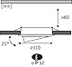 Paulmann 98971 Einbauleuchte Quality schwenkbar rund 110mm 20° GU5,3 max. 50W 12V dimmbar Weiß