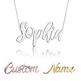 Collar con nombre personalizado para mujer, collar con placa de identificación en acero inoxidable chapado en oro o plata, joyería personalizada delicada con cadena ajustable, cumpleaños para ella