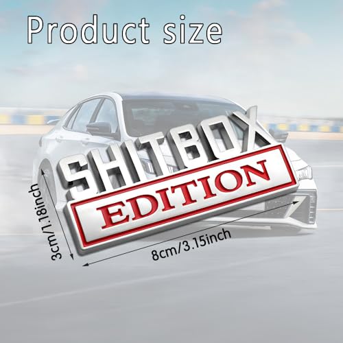 Image of Shit Box Edition Emblem, Car Exterior Emblems Badge 3D Sticker Decal, Shit Box Edition Emblem 3D Letter Sticker, 3D Fender Badge Decal Car Truck Replacement for All Cars