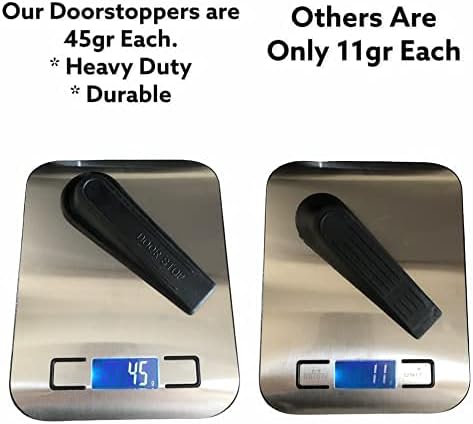 x 6 Pack Door Stoppers | Heavy Duty - 45gr per Each| Non-Slip Door Wedge Stoppers, Rubber Door Stoppers, (Pack of 6, Black) - Image 3