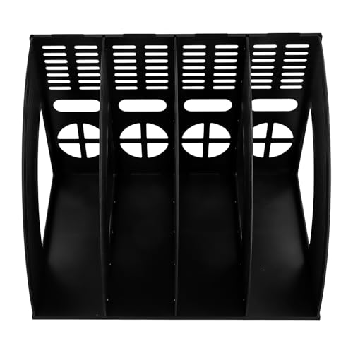 heavenlife Classeur de Bureau Vertical, Rangement bureau Porte Document en Plastique, 4 Compartiments Porte-Revues Support Organiseur de Bureau, porte-Dossier...