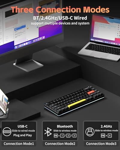 Image of NuPhy Halo V2 IO Wireless Mechanical Keyboard with PBT Keycaps,Hot Swappable Custom Gaming Keyboard,Aluminum Alloy Frame,RGB Backlit,Gasket Structure,BT5.0 /USB-C /2.4GHz Low Latency Office Keyboards