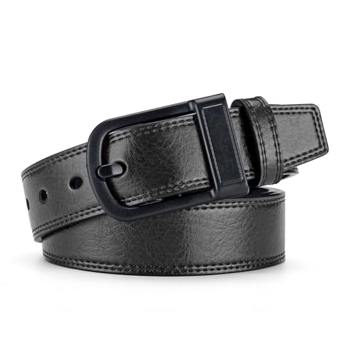 Nickel and Metal Free Hypoallergenic Leather Tsa Approved Belt for Men with Plastic Buckle Airport Friendly