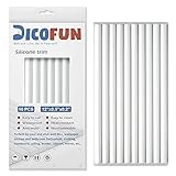 12' Rubber Trim for Peel and Stick Backsplash Tile, No Self-Adhesive (10 Pack, Polished White)