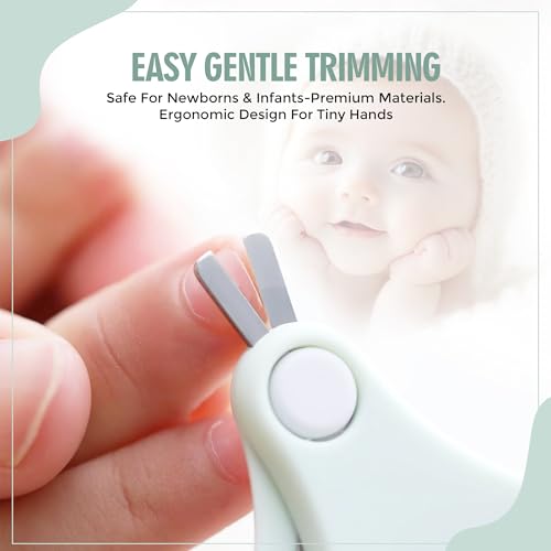 Image of GLUN Baby Care Set, Capsule Shape Pack, 4-in-1 (Anti-Pinch Nail Clipper, Scissor, Nail File, Tweezer) Turquoise Colour Baby Manicure Set for Newborn, Infant & Toddler