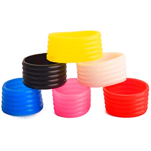seaner 6Pcs/Pack Badminton Racket Handle Grip Ring, Tennis Racquet Racket Fix Ring,Racket Band Overgrip Protector - Mix 6 Colors