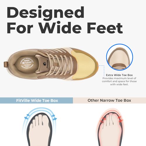 Image of FitVille Extra Wide Sneakers for Men with Wide Toe Box, Lightweight Trail Running Shoes for Workout Gym Cross Training Shoe Fashion Casual Sneaker