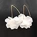 D.Rosse Boho Rose Petal Dangle Resin Earrings - Long Drop Acrylic Tiered Flower Earrings - Statement Exaggerated Floral Tassel Earrings for Women and Girls (White)
