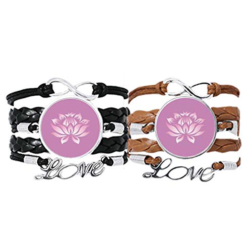 Bracelet fleur de lotus rose en cuir pour affirmer son style zen