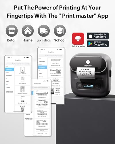 Phomemo M220 Label Maker, Label Makers Upgrade,3.14 Inch Portable Thermal Printer Support 20-80Mm Width Label,Bluetooth Label Maker thumb #2