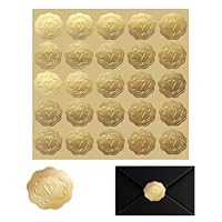 325 Stück Goldene Wachssiegel Selbstklebend,3,5cm Herz Wachssiegel,Briefumschlag Aufkleber Geprägtes Herz für Umschlag Postkarte Einladung Grußkarte Dekoration Wachs Siegel Sticker Hochzeit