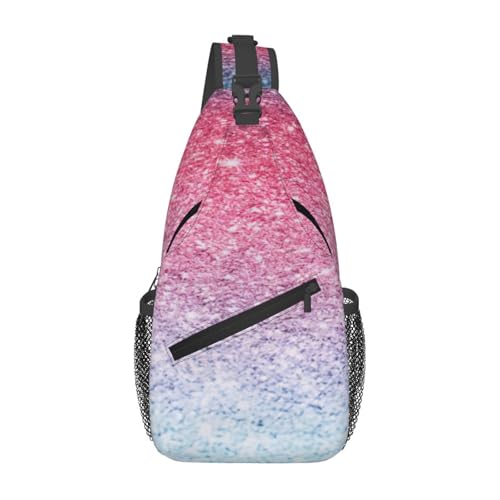 Mochila cruzada unisex en tonos azul, rosa y morado pastel