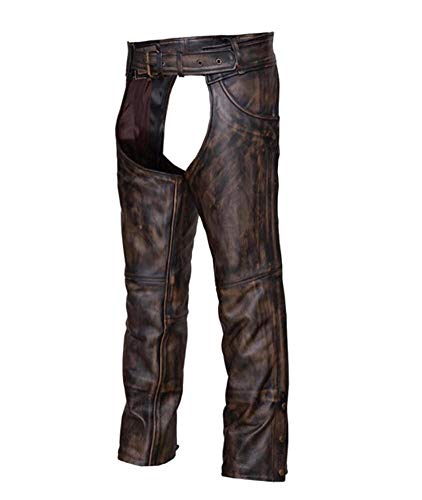 Classyak Men's Distressed Real Leather Chap2