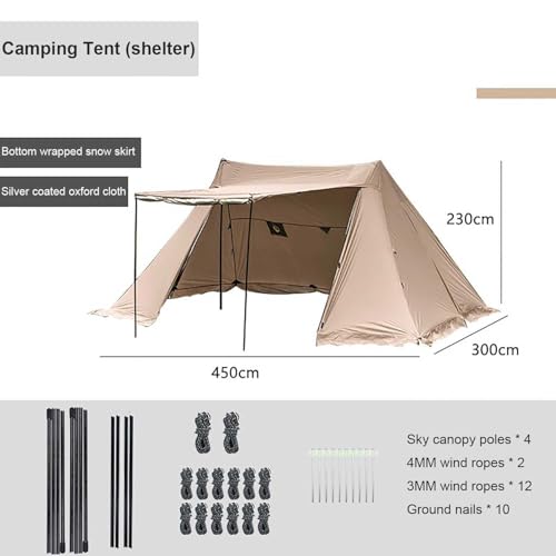 Carpa familiar ultraligera para camping, 4 estaciones, rápida miniatura 2