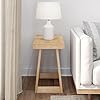 Plank+Beam Classic Rectangular Side Table, 25, Slim Side Table for Living Room, Narrow Nightstand for Small Spaces, Wood End Table for Bedroom, Blonde Wirebrush