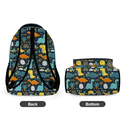 Student Bag Custom with Text Name Packs Cute Dinosaur Rainbow Pattern Kids' Backpack Large Capacity Shoulder Bookbag Casual Bag for Teens4