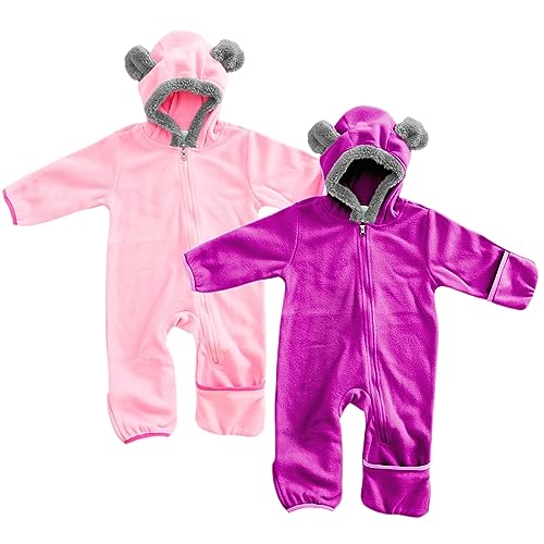Image of Fleece Baby Bunting Bodysuit – Infant One Piece Kids Hooded Romper Outerwear Toddler Jacket