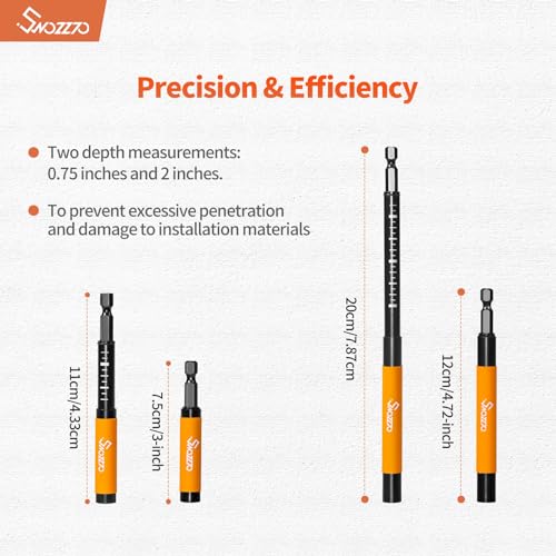 Swozzto 5PCS 1/4\" Hex Shank Magnetic Drive Guide(Length:3.15\"),Drill Bit Tip Holder for Prevent Screws Shaking When Driving