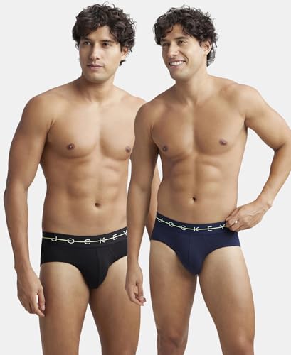 Image of Jockey NY15 Men's Super Combed Cotton Elastane Stretch Solid Brief with Ultrasoft Waistband (Pack of 2)