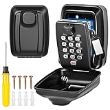 Yokuni Schlüsseltresor mit Zahlencode Wandmontierter Schlüsselkasten mit 12 stelligem Zahlenschloss Aus Zinklegierung mit wasserdichter Abdeckung Geeignet für Haustüren, Garagen, Schulen und Geschäfte