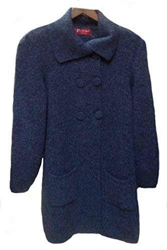 Manteau en laine d'alpaga bleu chic et chaud pour femme active lors de vos sorties en ville XL