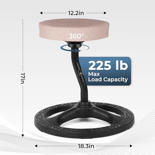 Image of ADHD Chair for Kids, Yoga Chairs for Adults, Wobble Stool Active Flexible Seating Desk Chair with Non-Slip Base and Washable Seat Cover for Stability, Balance, Yoga, Office, School, Classroom