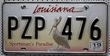 Material aus leichtem Metall Original Louisiana Nummernschild , USA Auto-Kennzeichen mit Pelikan Motiv , US License Plate , Metall-Schild