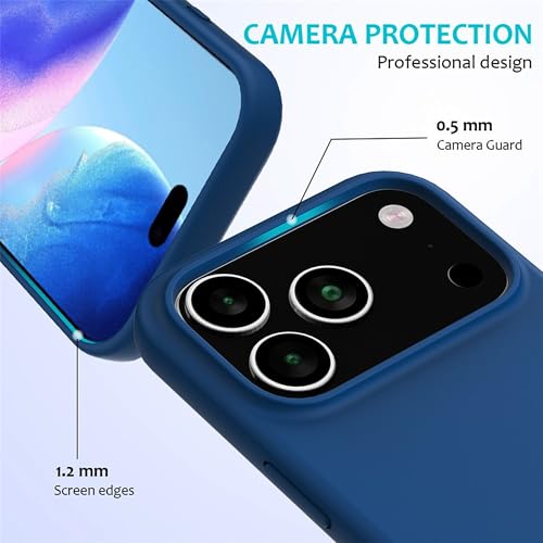 Image of ArmourPro Silicone Back Case for iPhone 17 Pro Max, Soft-Touch Case | Dark Blue