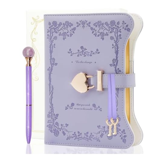 hi! SCI Diary with Lock and Keys for Girls & Women, 360 Pages Journal with Lock for Girls Gift Ideas, Girls Locking Diary with Pen, Cute Journals Set for Teen Girls Ages 8-12, Ideal Gifts for 8 9 10 11 12 13 14 Year Old Girl (Lavender Purple)