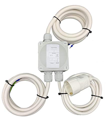 Power Splitter Küchenanschlussbox 3m Küchenanschlussverteiler 3-Fach für Kochfeld & Backofen an Herdanschlussdose - Splitter Box Verteiler