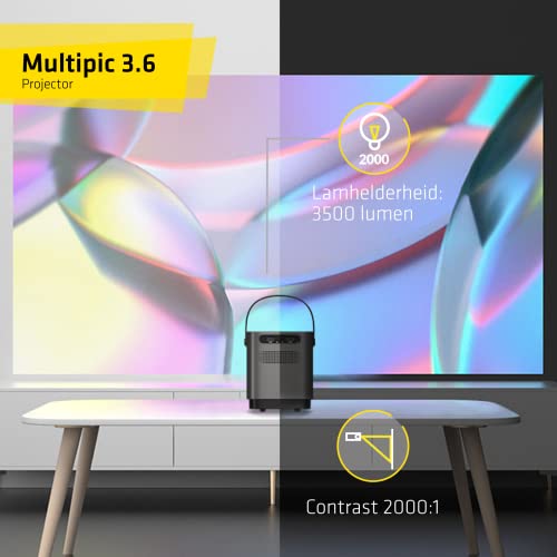 OVERMAX Multipic 3.6 Beamer, draagbare beamer tot 150’’, home cinema HD 720p, 3500 lumen, WiFi, touch control panel, beedverhouding: 16:9, 4:3, 2x stereo speakers, HDMI, USB, AV, AUDIO OUT, IR - Image 7