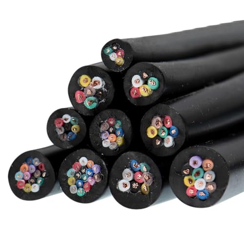 Câble électrique 14 cœurs 20AWG fil conducteur souple anti-rupture gaine PVC noire 5m
