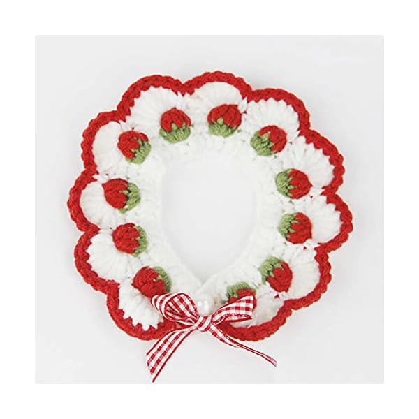 Cat collar breakaway kitten collar with cute bow tie and strawberry pattern comfortable for kitty and some puppies (s) - image 7