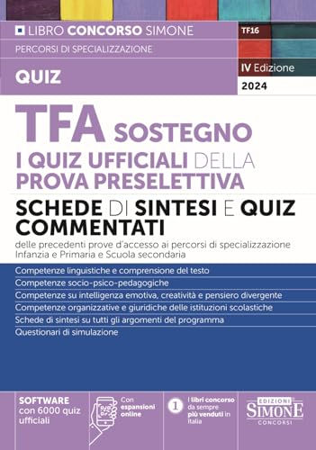 TFA Sostegno - I quiz ufficiali della prova preselettiva - Schede di sintesi e Quiz commentat