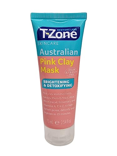 T-Zone Australian Pink Clay Mask - Brightening & Detoxifying, Enriched with Kakadu Plum Extract, Aloe, Witch Hazel, and Vitamins A, E & C - 75ml - Image 3