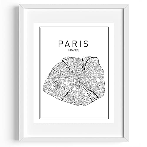 Paris Map Print Paris Map Art Map Of Paris City Map Wall Art Paris Map Art France City France Map Print City Map Wall Art France Wall Art Modern Art Print Black Wall Print 8X10 #TOP2
