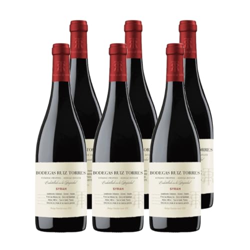 PACK 6 - Syrah de BRT Vino Tinto Crianza – Bodegas Ruiz Torres – Gourmet Extremadura – Medalla de Oro Gilbert & Gaillard 2023 – 75 cl