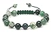 Produktbild Jiveli Moosachat Edelsteinarmband 8mm Perlen - mit Knoten und verstellbarer Makramee - für Energiebilanz und Modebekleidung