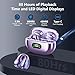 dufiga Ultra Open Ear Headphones Bluetooth 5.3 Wireless Clip On Earbuds with Digital Display Charging Case 60 Hours Playtime Sport Earphones Built-in Mic IPX7 Waterproof for Running Fitness Purple