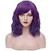 Mildiso Short Purple Wig for Women with Side Bangs Girls Pastel Cosplay Daily Party Wig Natural As Real Hair M080H