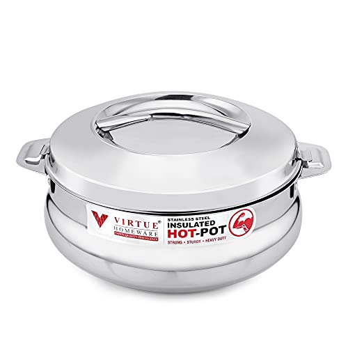 Image of Casserole Stainless Steel Insulated 1500 ml Bella series Double wall for Serving cooked food and storing Hot food | Thermoware HOT and COLD for long hour for Home Canteen Picnic use