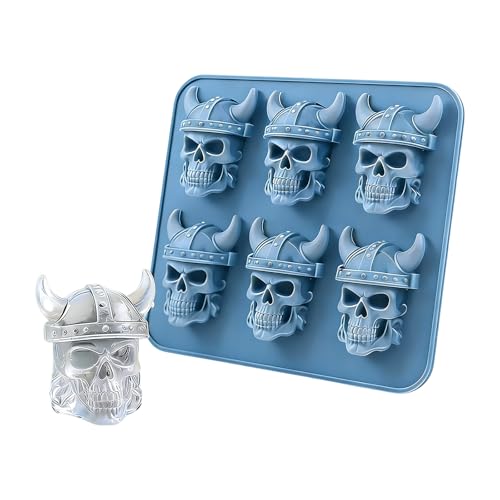 Molde de silicona para 6 cubos de hielo calavera miniatura 4
