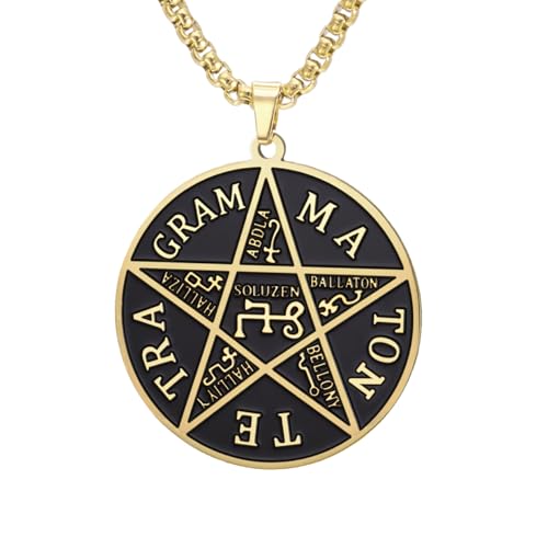 TEAMER Collar con Pentagrama de Salomón Colgante de